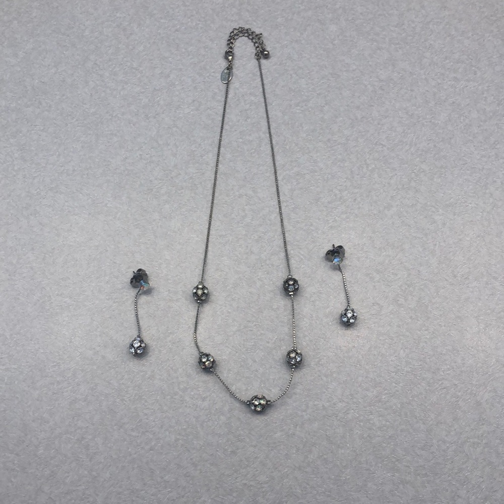 Lia Sophia mirrorball necklace & earrings